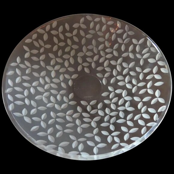 TIFFANY & CO. CONTEMPORARY ELEGANCE THICK WALLED ETCHED LEAVES CENTERPIECE BOWL - Picture 4 of 7